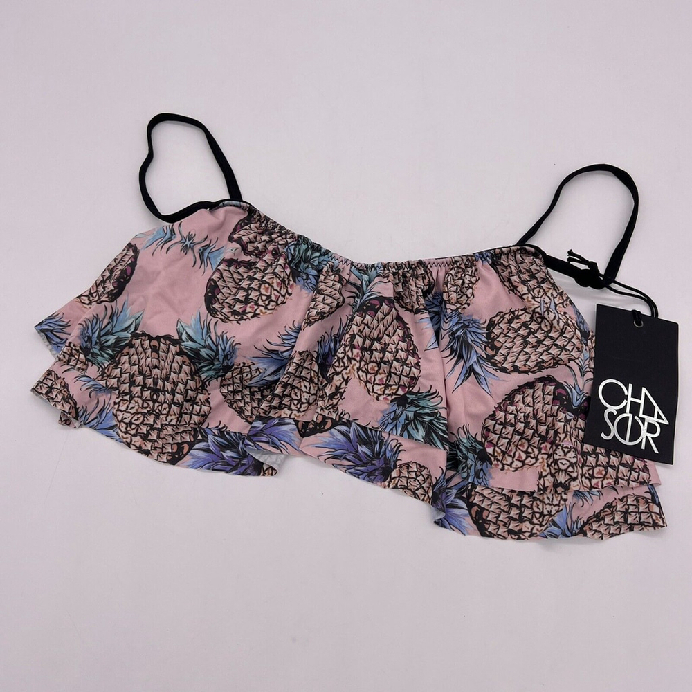 Chaser Pineapple Swim Top Bra size medium NWT